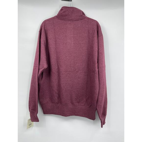 Exist Mens Heather Burgundy Purple Long Sleeve 1/4 Zip Pullover Sweatshirt NEW L - Picture 5 of 11